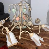 Lampadario in ferro battuto – 8 luci