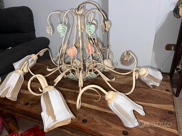 Lampadario in ferro battuto – 8 luci