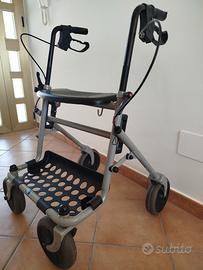 Carrello deambulatore pieghevole per anziani