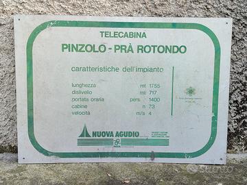 Targa Agudio Telecabina Cabinovia PINZOLO 