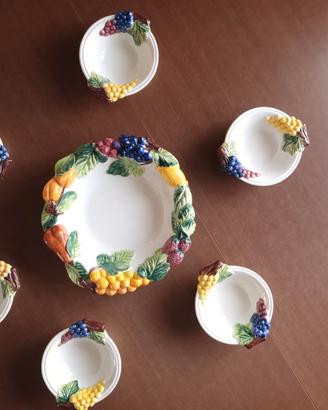 Set frutta/insalata con 6 ciotole ceramica Bassano