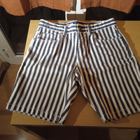 Pantaloncino short uomo righe pantalone jeans vest