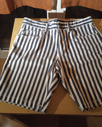 Pantaloncino short uomo righe pantalone jeans vest