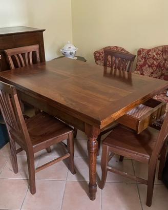 Tavolo in legno Vintage allungabile 4 sedie