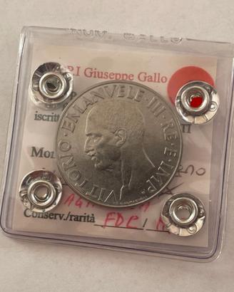 1 Lira 1941 XIX Impero FDC Perizia Gallo Magnetica