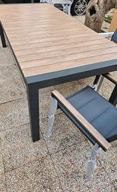 Tavolo Alluminio Teak Allungabile a 230cm o 300cm 
