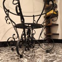 tavolino in ferro battuto vetro vintage 