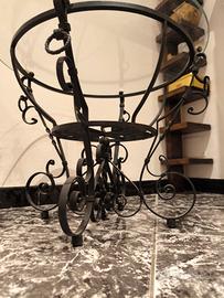 tavolino in ferro battuto vetro vintage 