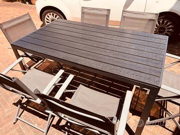 Tavolo da esterno grigio P80xL140xH75