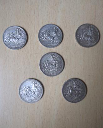 Monete da 2 Lire "Quadriga Briosa" argento