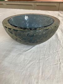 Vaso vetro corroso di Murano Seguso vetri d'arte