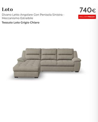 Divano letto angolare