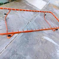 Rete letto singolo, piedi pieghevoli e ruote