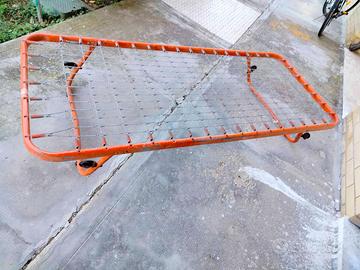 Rete letto singolo, piedi pieghevoli e ruote