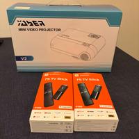 Proiettore HD + 2 chiavette Android TV Full HD.