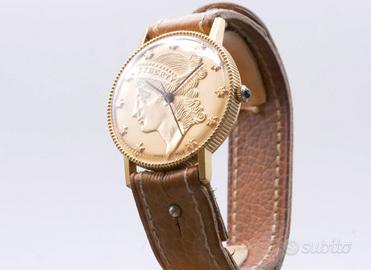 Straordinario orologio vintage a forma di moneta