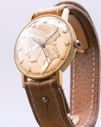 Straordinario orologio vintage a forma di moneta