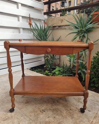 carrello in legno 1 ripianine cassetto euro 20