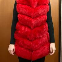 Gilet in volpe rosso