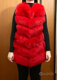 Gilet in volpe rosso