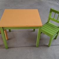 Tavolino e sedie legno per bambini 3-6 anni