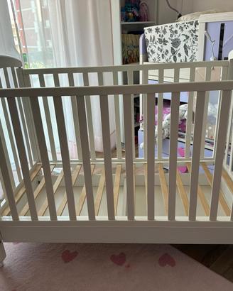Lettino infanzia legno Bianco con cassettone