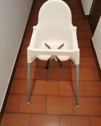 Seggiolone pappa IKEA Antilop bianco con cintura