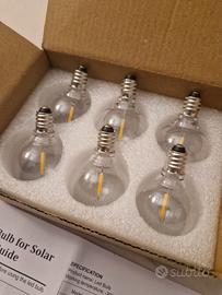 Set 6 Lampadine LED G40 E12 3V 1W 2700K