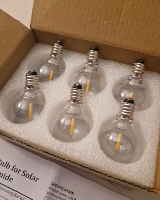 Set 6 Lampadine LED G40 E12 3V 1W 2700K