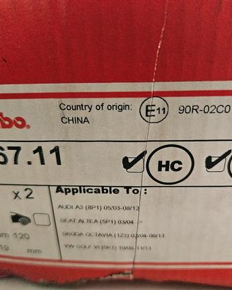 Kit dischi e pastiglie freno per Vw, Audi, Skoda