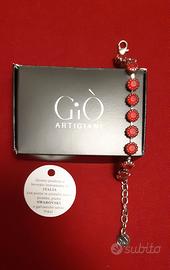 Bracciale donna con pietre in cristallo rosso