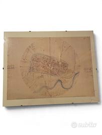 Quadro mappa storica di Imola di Leonardo Da Vinci