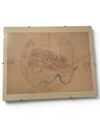 Quadro mappa storica di Imola di Leonardo Da Vinci