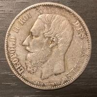 5 FRANCHI BELGIO 1872