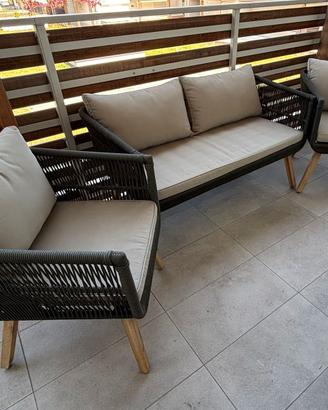 Set da giardino Kave Home INTI – Divano+2 poltrone