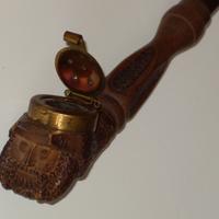 Antica pipa russa intarsiata da collezione