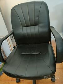 Sedia da ufficio con ruote ergonomica in ecopelle 