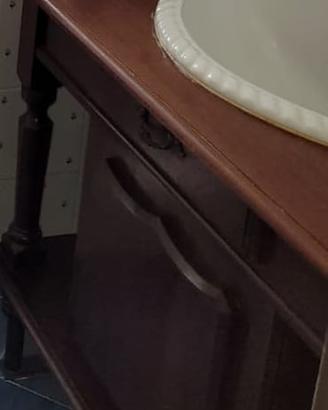 Mobile Bagno in Legno Arte Povera + Lavabo e Rubin