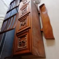 mobili in legno intarsiato vintage piattaia