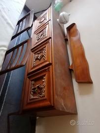 mobili in legno intarsiato vintage piattaia