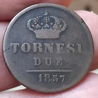 2 tornesi 1857 NAPOLI