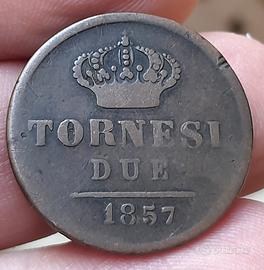 2 tornesi 1857 NAPOLI