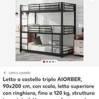 Letto a castello a tre posti