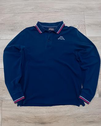 Polo Kappa Vintage a maniche lunghe - Blu Navy
