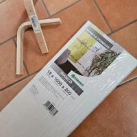 Mensola legno bianca opaca nuova con supporti 