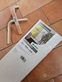 Mensola legno bianca opaca nuova con supporti 