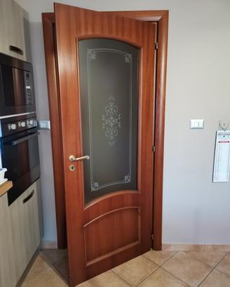 Bussola int in legno color cilie e vetro satinato 
