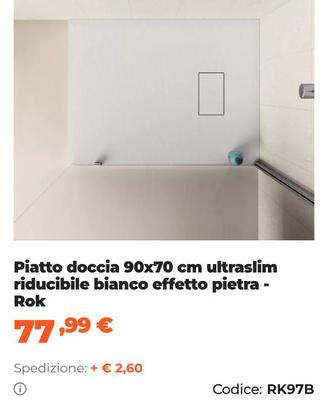 Piatto doccia 70x90 NUOVO slim completo di piletta