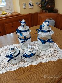 set barattoli  da cucina vetro  