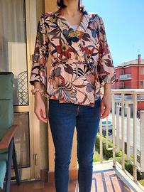 kimono fantasia floreale in raso